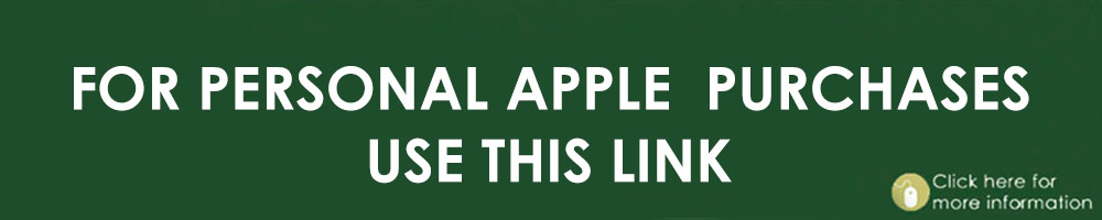 Banner saying: For personal apple purchases use this link.